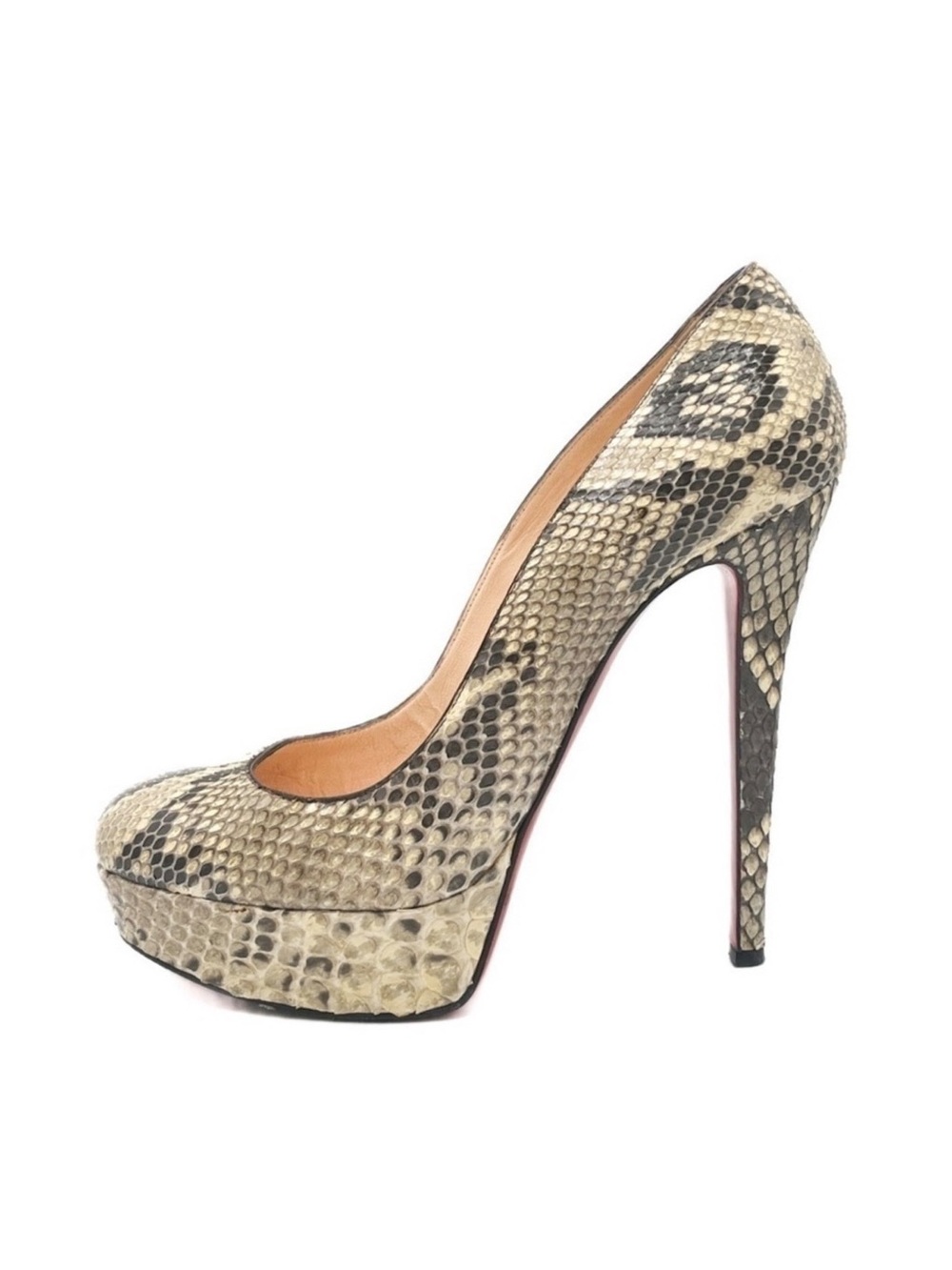 Christian Louboutin Bianca 120 Python Platform Pumps EU 37.5 Heels
